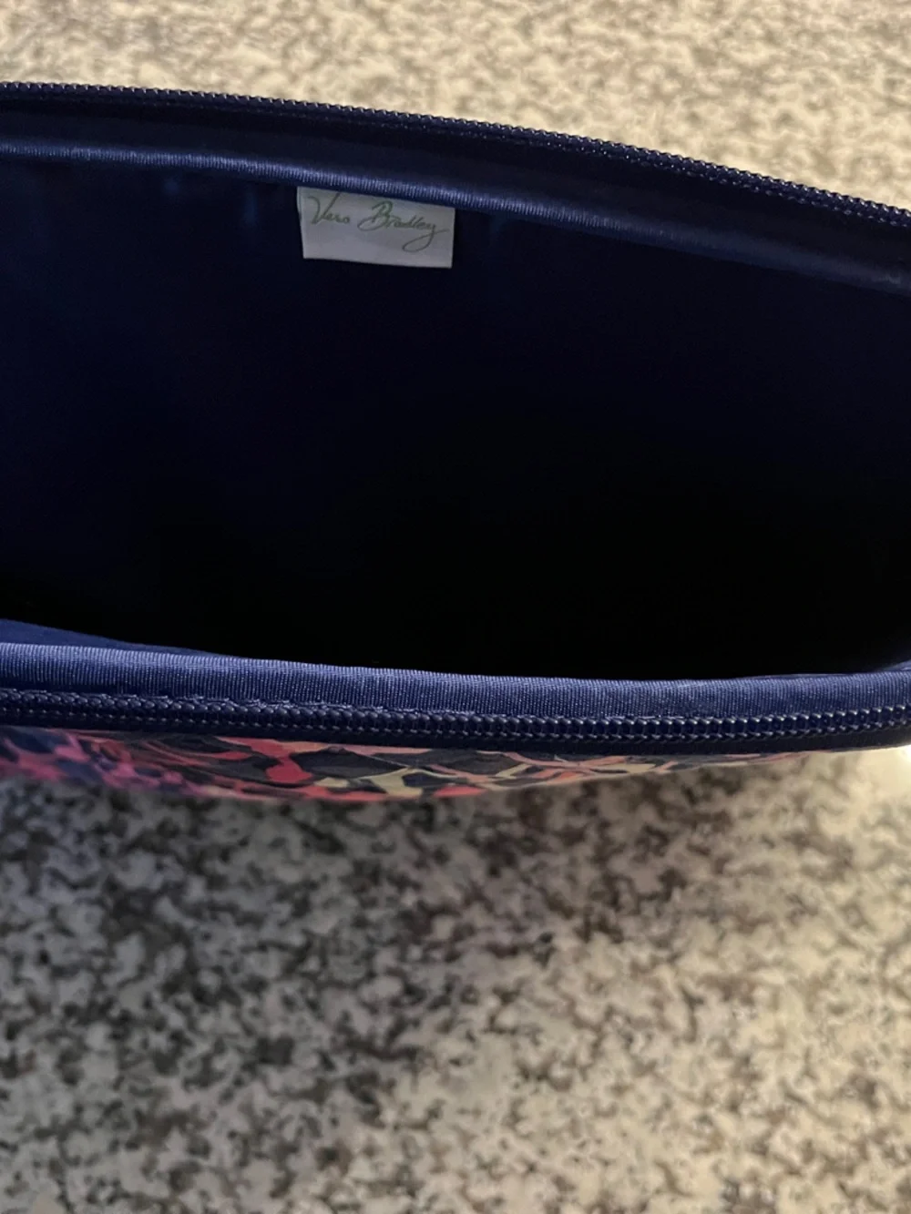 Vera Bradley Navy, Pink & Cream Quilted Floral Laptop/Tech Sleeve